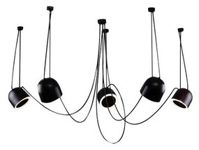 Shilo 9038 - Csillár zsinóron DOHAR 5xE14/15W/230V pók fekete