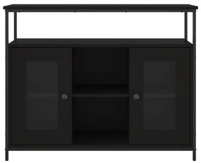 fekete szerelt fa tálalószekrény 100 x 35 x 80 cm