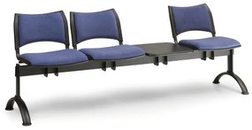 SMART kárpitozott pad, 3 üléses + asztal - fekete lábak, zöld