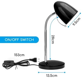 Aigostar asztali lámpa 1xE27/36W/230V fekete/krom