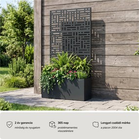 Fém kerti pergola virágládával 3in1, antracit, 900x1800x300 mm: ROSE