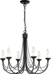 ELSTEAD CB6-BLACK CARISBROOKE Klasszikus Csillár Fekete E14 IP20