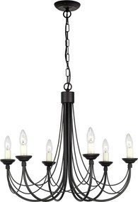 Elstead Lighting CARISBROOKE CB6-BLACK Csillár 6x60W/E14