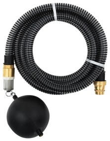 Fekete PVC szívótömlő sárgaréz csatlakozókkal 1,1&quot; 15 m