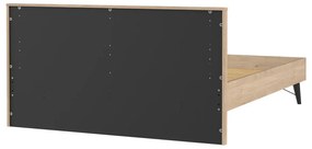 Natúr színű franciaágy ágyráccsal 160x200 cm tölgyfa dekorral Ry – Tvilum
