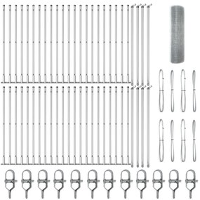 Horganyzott Drótháló Kerítés 13 Belső Flangolt Oszloppal 0.4x100 m Horganyzott Acél