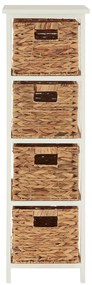Fehér-natúr színű paulownia fürdőszobai polcos állvány 32x100 cm Padstow – Premier Housewares