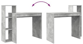 Asztal polcokkal Beton szürke 100 x 40 x 90 cm Faanyag