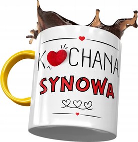 Sárga Bögre Fia Ajándék Nyomtatott Fotóval