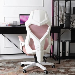 Gamer Forgószék Rózsaszín/Fehér Színben. Teherbírás: 150 kg. BING