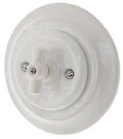 Bohemia-Design - Retro porcelán forgókapcsoló 7-es kerettel, fehér