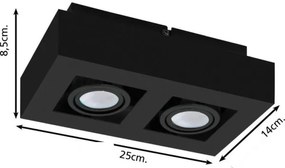 Eglo 31063 - MENDOZA LED spotlámpa 2xLED/4,7W/230V/3000K fekete