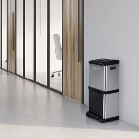 Klarstein Ökosystem², szemeteskosár, hulladék osztályozó, 30 l (1 x15 l, 2x7,5 l), PE, nemesacél