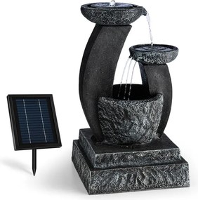 Blumfeldt Fantaghiro, díszszökőkút, kerti szökőkút, 3W, napelemes, LED polireszin, kő hatás