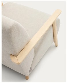 Bézs-krémszínű zsenília fotel Meghan – Kave Home