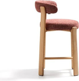 Terrakotta színű-világos natúr színű kőrisfa bárszék (ülésmagasság 65 cm) Granite – Kave Home