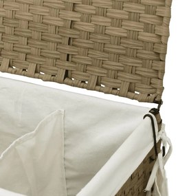 polyrattan szennyeskosár kerekekkel 60x35x60,5 cm