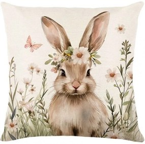 Len párnahuzat BUNNIETTE 45x45 cm, krém színű