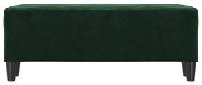 sötétzöld bársony pad 100x35x41 cm