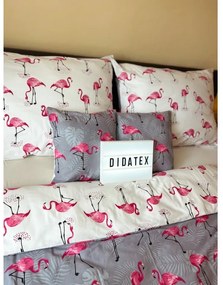 Flamingó fordítható pamut ágynemű DeLuxe Ágynemű mérete: 140x200 cm, A csomag tartalma: Készletcsomagolás