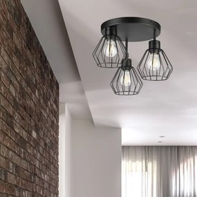 Felületre szerelhető csillár AUDREY 3xE27/60W/230V fekete