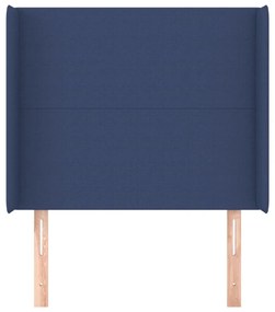 kék szövet fejtámla szárnyakkal 83x16x118/128 cm