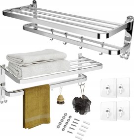Fali Törölközőtartó Fürdőszoba Polc Akasztós Összecsukható Loft Akasztók