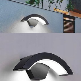 Kültéri Fali Lámpa Led Homlokzati Modern Fekete 18W IP65 3000K