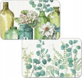 Polipropilén Alátétek Kétoldalas Greenery Zöld Virágok és levelek