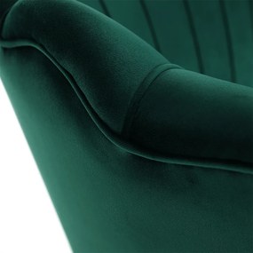 Pad Art-deco stílusban, smaragd Velvet anyag/gold króm-arany, NOBLIN