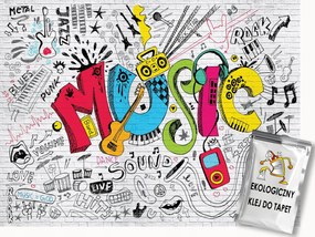 Fotótapéta Flizelina Fal Tégla Graffiti Zene Street Art 200x140 ragasztó