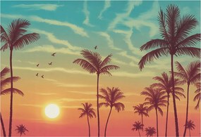 Stílusos Dekoratív Fotótapéta Flizelin Trópusi tájkép 152x104 Ragasztó