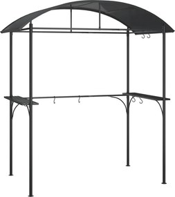 vidaXL antracit acél grillező pavilon oldalsó polcokkal 220x115x230 cm