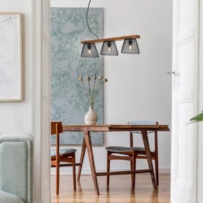 Briloner 4077-035 - Csillár zsinóron WOOD &amp; STYLE 3xE14/25W/230V