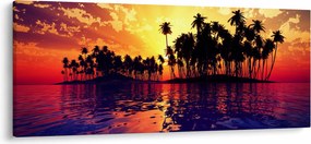 Egy sziget képe naplementekor (120x50 cm)