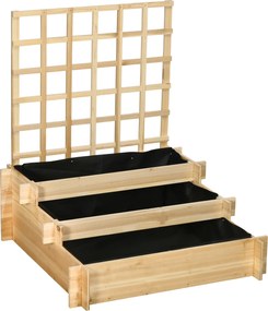 Outsunny 3-rétegű városi kert trellisszel és virágtartó állvánnyal, nem szőtt szövet a zöldségek, virágok és gyógynövények termesztéséhez, 95x95x110 c