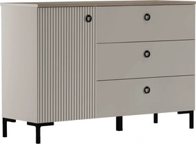 Komód, szürkésbarna Taupe/silverjack tölgy, DOMCA 1D3S