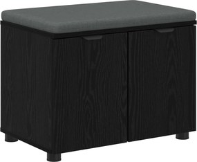 vidaXL Előtér pad Fekete Tölgy 60 x 38 x 46 cm Műanyag Fa és Szövet