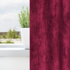 Velúr Függöny 2 db rudacsatlakozós Burgundi vörös 175x140 cm