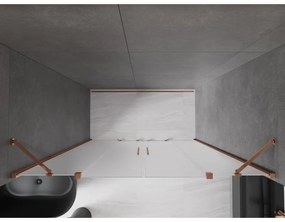 Mexen Velar Duo, tolózuhanyajtó 200 cm-es nyitáshoz, 8 mm-es matt üveg, rózsaszín arany, 871-200-000-32-60
