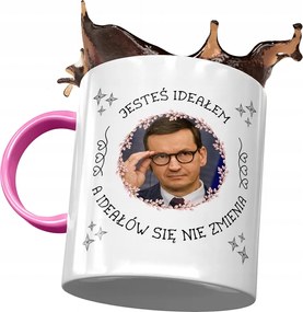 Bögre Rózsaszín Mateusz Morawiecki Premier Ajándék Nyomtatott Fotóval