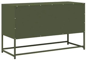 olívazöld hidegen hengerelt acél TV-szekrény 100,5x39x60,5 cm