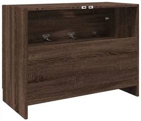 barna tölgy színű szerelt fa mosdószekrény 78 x 37 x 59 cm
