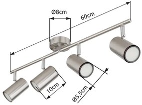 Globo 57914-4N - Spotlámpa ALLVI 4xGU10/25W/230V króm
