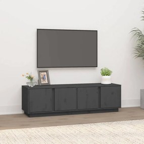 Szürke tömör fenyőfa tv-szekrény 140 x 40 x 40 cm