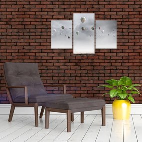 Kép - léggömbök egy téglafal felett (90x60 cm)