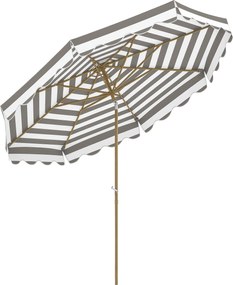 Outsunny Terasz Külső Napernyő Ø268 cm Kert Napernyő Dönthető Szöggel és Kurblival UV 50+ Védelemmel a Teraszhoz Szürke és Fehér | Aosom