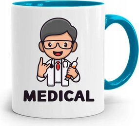 Kék Bögre Orvosnak Orvos nyomott mintával