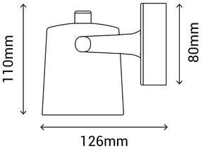 Ibai fekete falilámpa, magasság 11 cm - SULION
