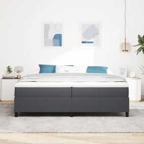 Boxspring Ágy Sötétszürke 200x200 cm Kordbársony